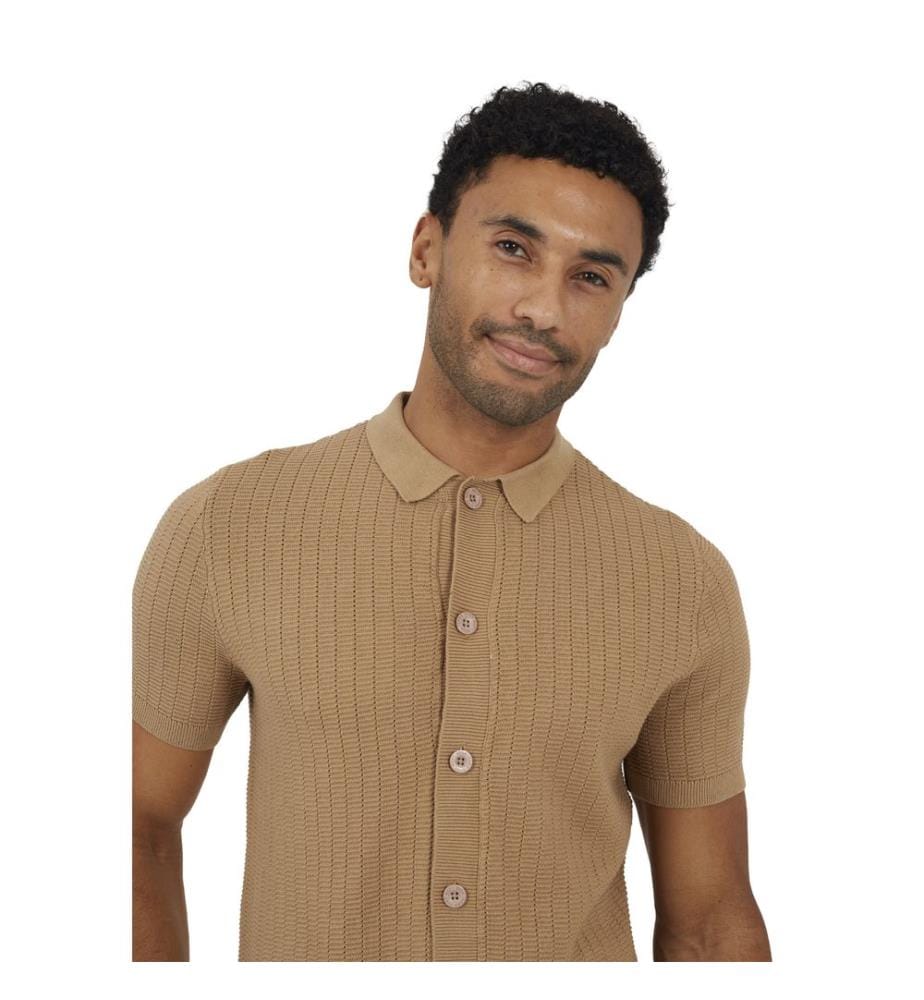 Brave Soul - Poloshirt für Herren, Button-Down-Kragen, Baumwolle, kurzärmlig