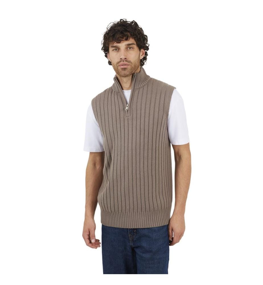 Brave Soul - Pullover für Herren, Weiter Stehkragen, Ärmellos