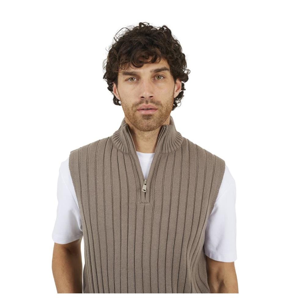 Brave Soul - Pullover für Herren, Weiter Stehkragen, Ärmellos