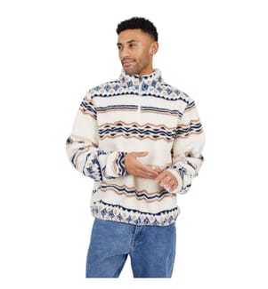 Brave Soul - Sweatshirt für Herren, mit kurzem Reissverschluss, Teddyfleece