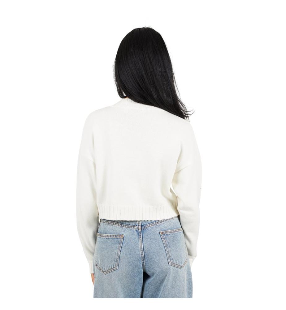 Brave Soul - Strickjacke für Damen, Rundhalsausschnitt, Baumwolle, Kastig