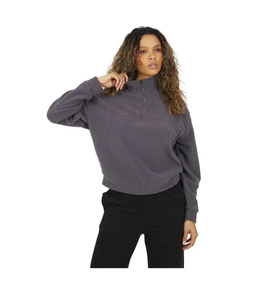 Brave Soul - Sweatshirt für Damen, mit halbem Reissverschluss, Dickes Fleece
