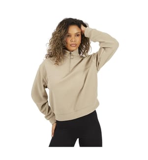 Brave Soul - Sweatshirt für Damen, mit halbem Reissverschluss, Dickes Fleece