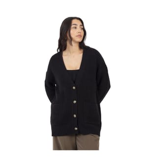 Brave Soul - "Niamos" Strickjacke für Damen, Knopfleiste, Fischnetz