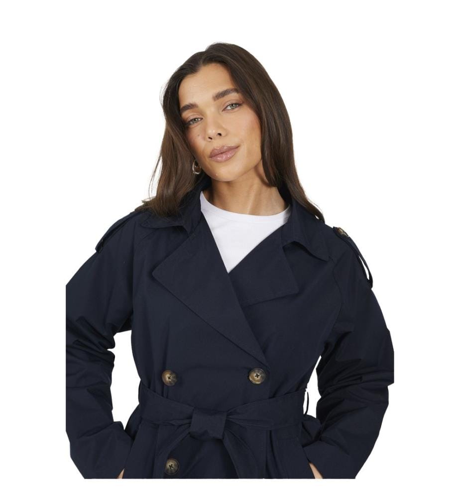 Brave Soul - "Pollie" Regenmantel für Damen, Zweireihig, Kurz