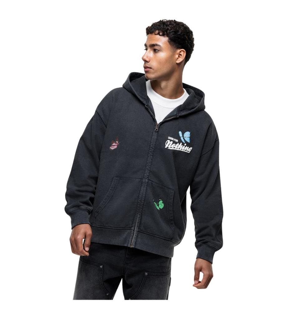 Good For Nothing - Hoodie mit durchgehendem Reissverschluss für Herren, Übergross