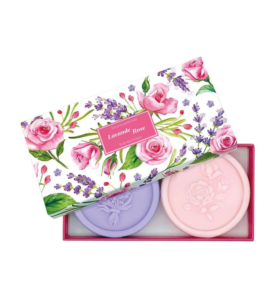 Set of 2 Provence Lavender & Rose Soaps - 2 x 100 g
