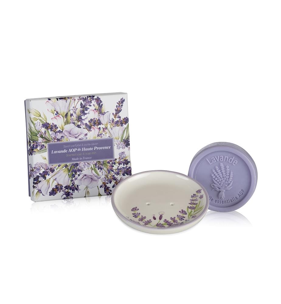 Geschenkset mit Seifenhalter „Botanique“ und Seife „Lavande Précieuse“