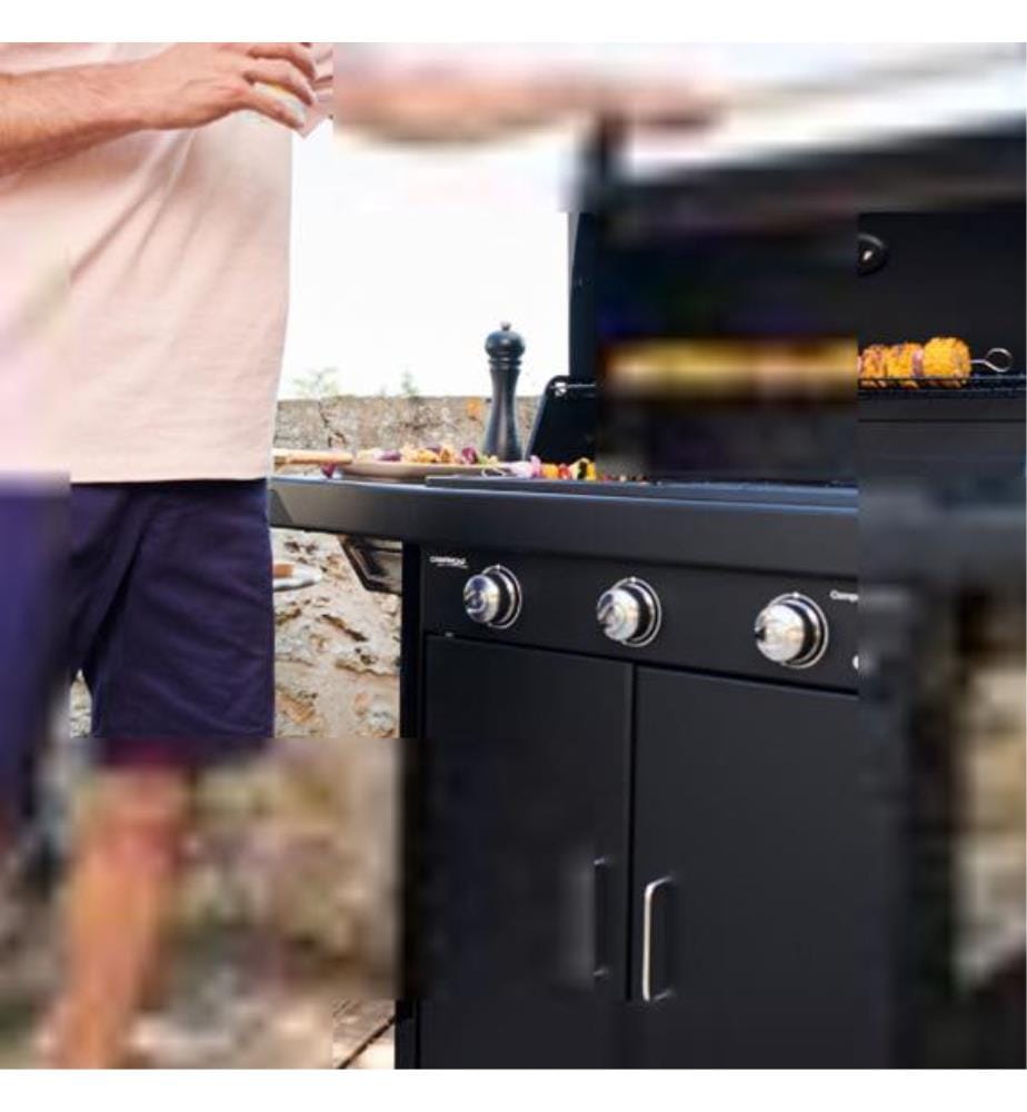 Gasgrill Compact 3 L - Schwarz und Silber