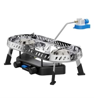 Camp & Trek Connect Twin 2-Flammen-Kocher - Silber und Schwarz