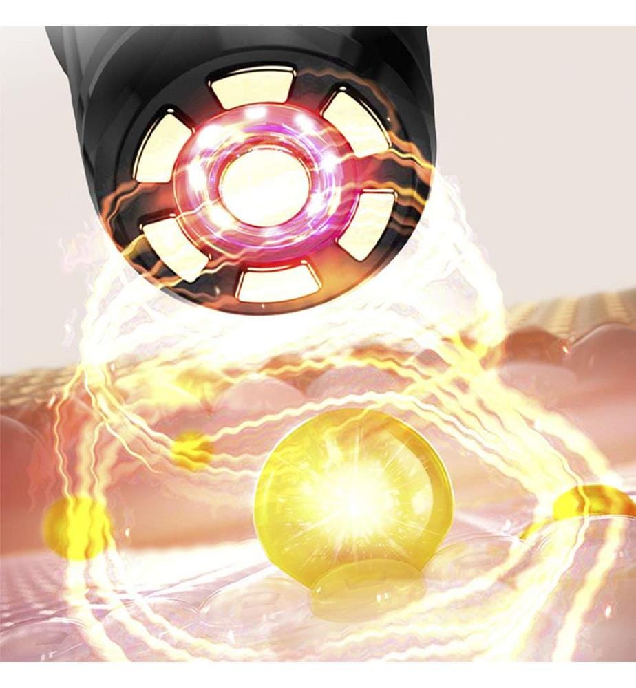 Multifunktionales Gesichtsmassagegerät mit Radiofrequenz, Mikrostrom und Lichttherapie – Schwarz
