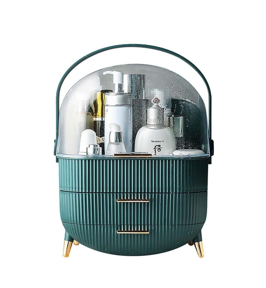 Staub- und wasserdichter Aufbewahrungsbehälter für Make-up und Kosmetik – hochfestes Polystyrol – grün