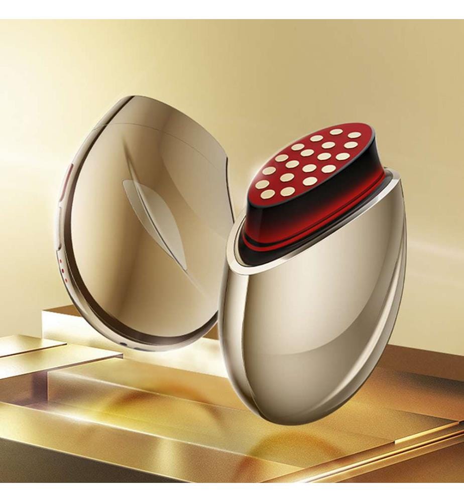 Regenerierendes Gesichtsmassagegerät mit Kollagen, Rotlicht, Radiofrequenz und Mikroströmen – Gold
