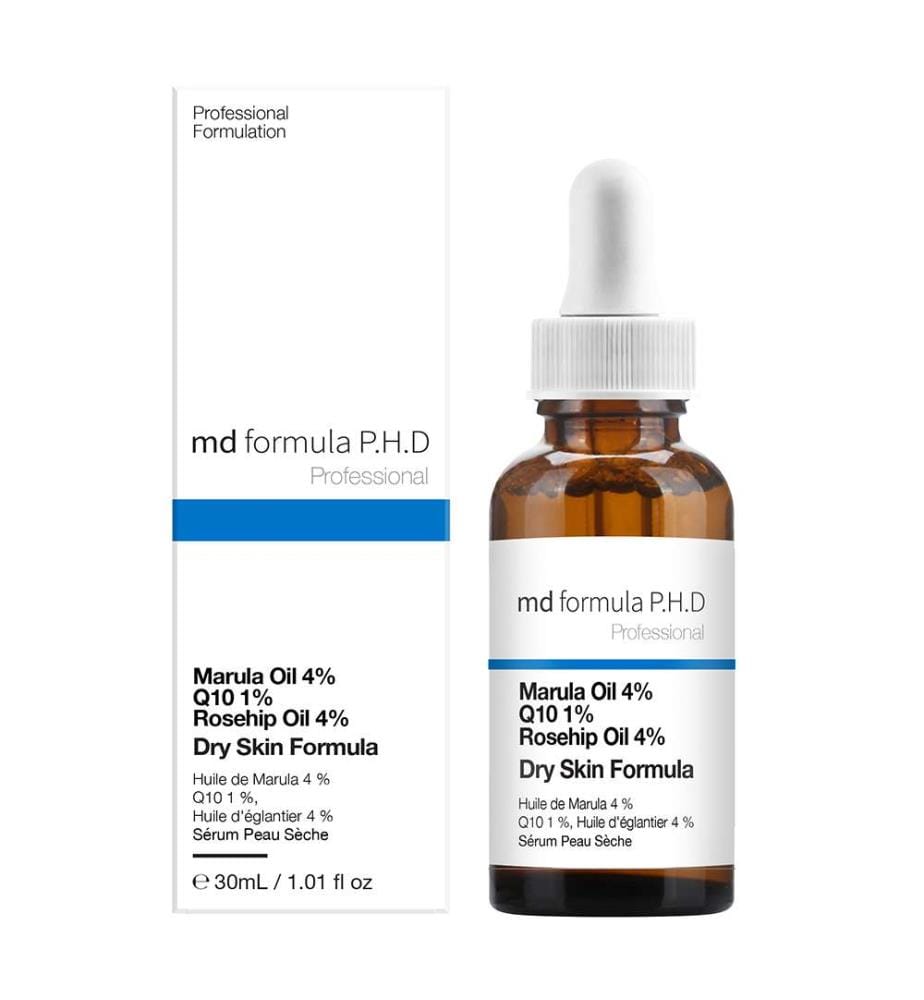 Olio per il viso al marula 4%, Q10 1% e olio di rosa mosqueta 4% - 30 ml
