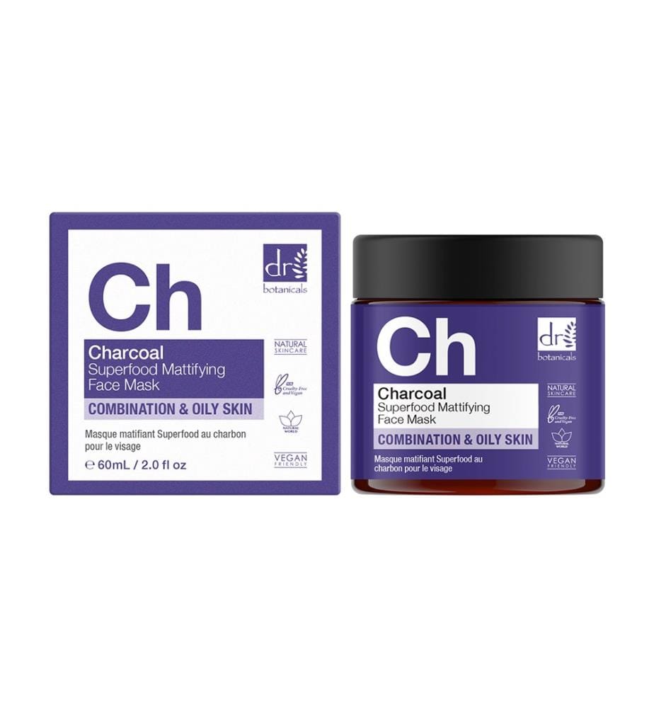 Charcoal-based mattifying face mask – 60 ml