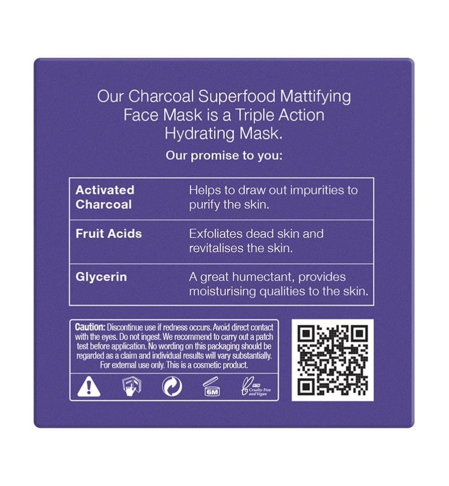Charcoal-based mattifying face mask – 60 ml