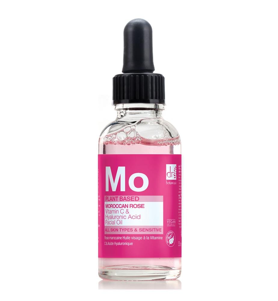 Huile visage à la rose marocaine, acide hyaluronique et vitamine C - 30 ml