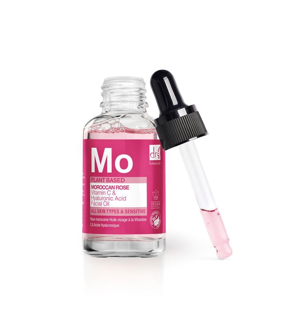 Huile visage à la rose marocaine, acide hyaluronique et vitamine C - 30 ml