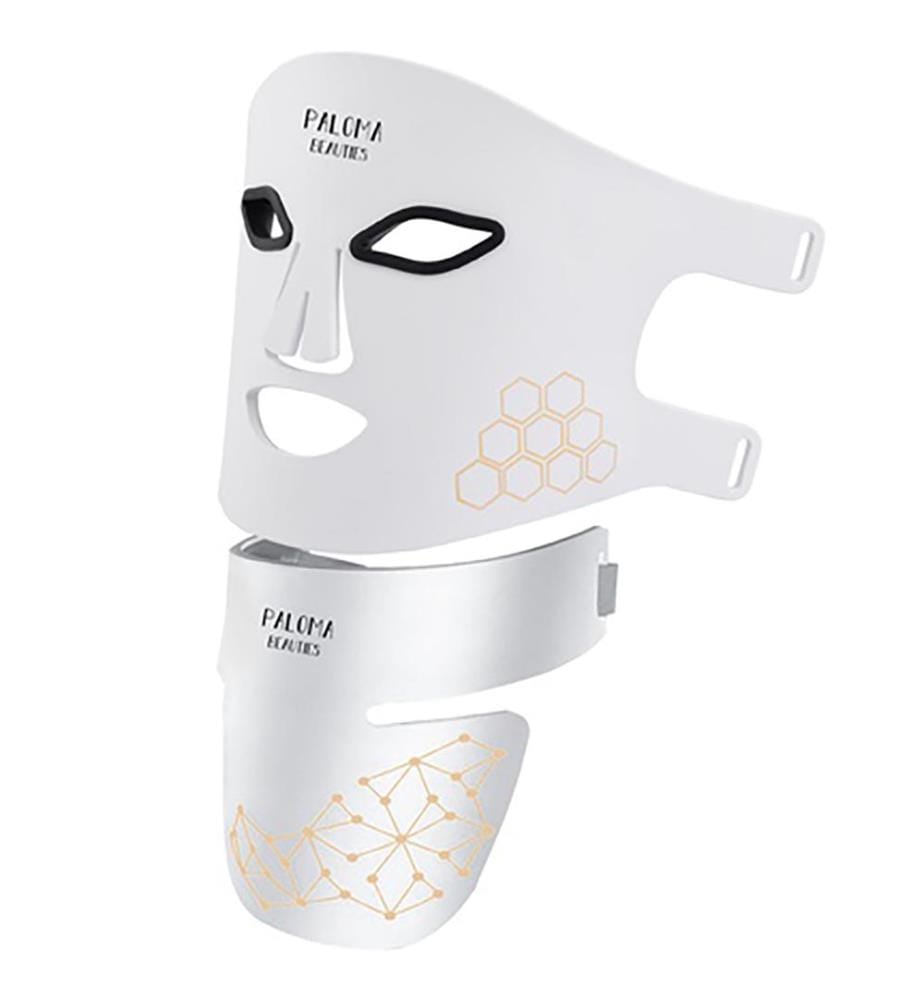 LED-Lichttherapie-Maske für Gesicht und Hals – Weiss