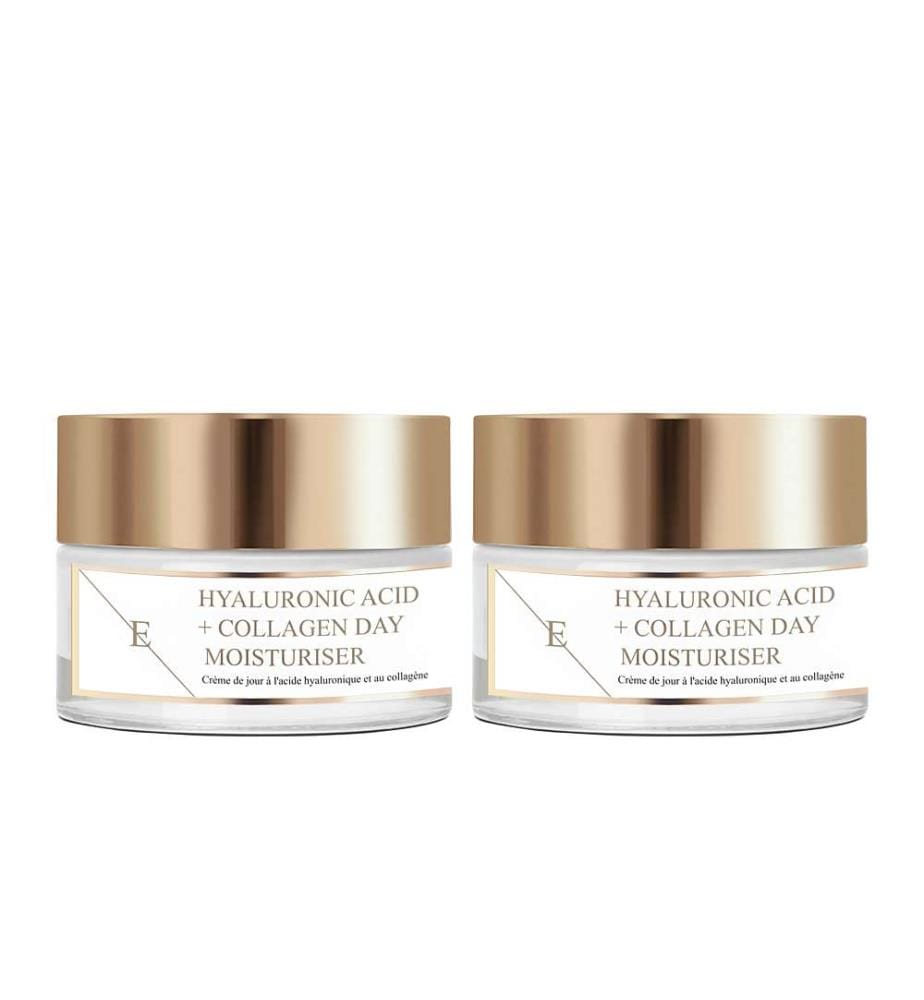 Lot de 2 crèmes de jour à l'acide hyaluronique et au collagène - 50 ml