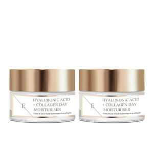 Lot de 2 crèmes de jour à l'acide hyaluronique et au collagène - 50 ml