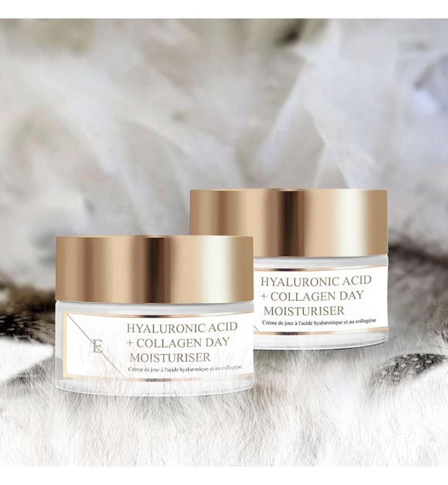 Lot de 2 crèmes de jour à l'acide hyaluronique et au collagène - 50 ml