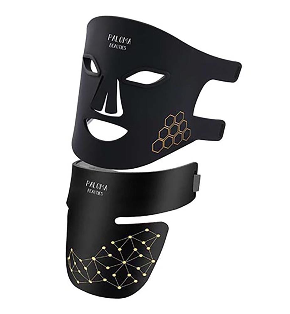 LED-Lichttherapie-Maske für Gesicht und Hals – Schwarz