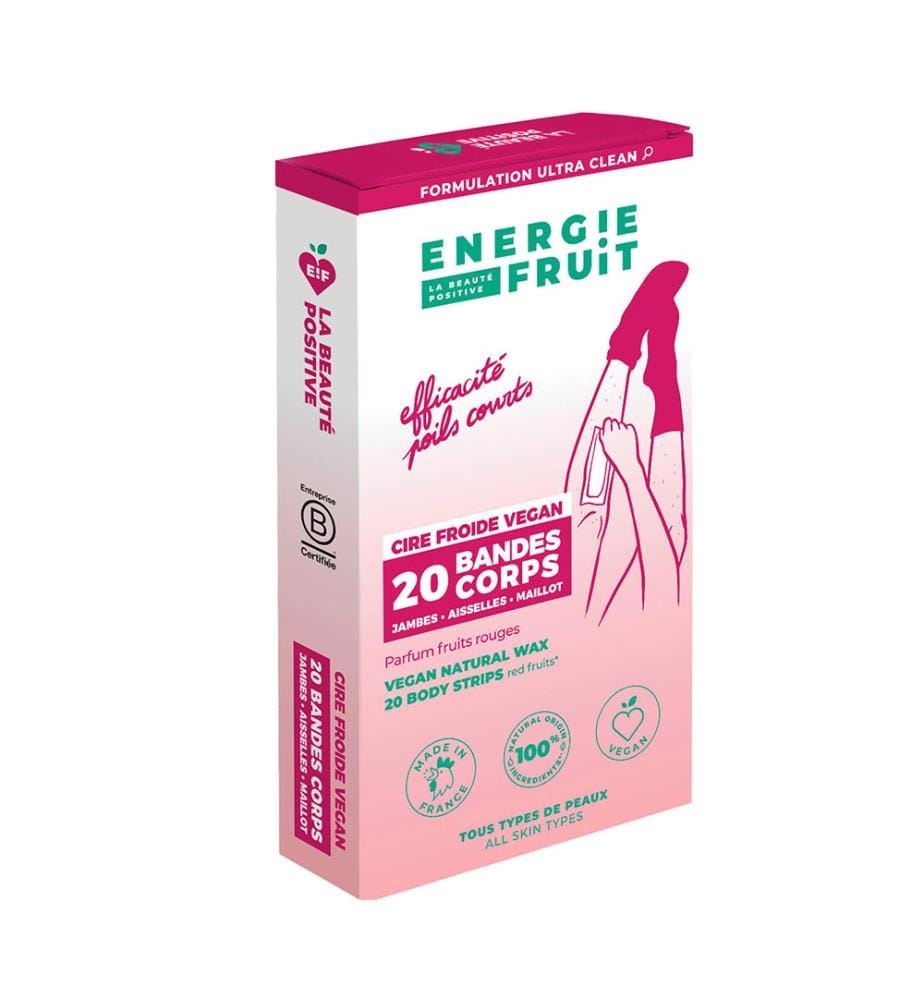 20er-Pack natürliche Kaltwachsstreifen für den Körper – Rote Beeren
