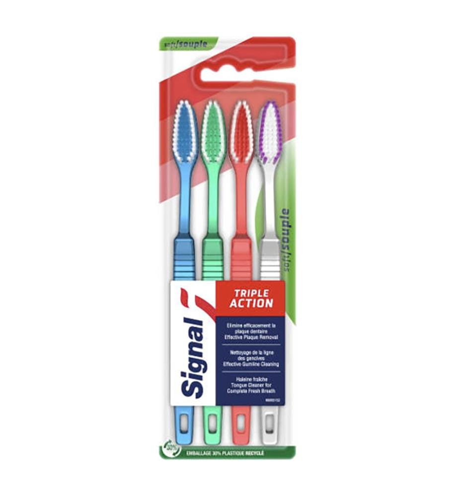 Lot de 12 x4 brosses à dents Triple Action Soft