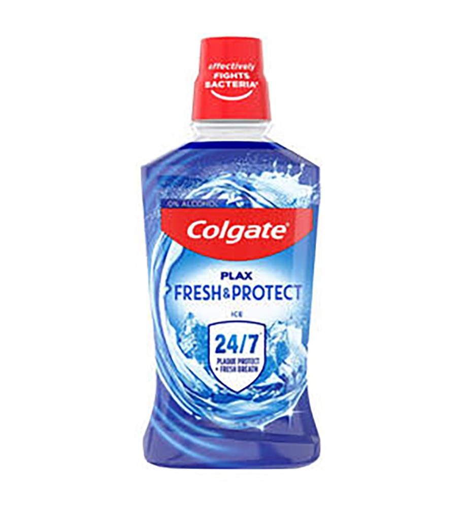 Lot de 12 Bain de Bouche Plax - Fresh & Protect Ice - 500 ml
