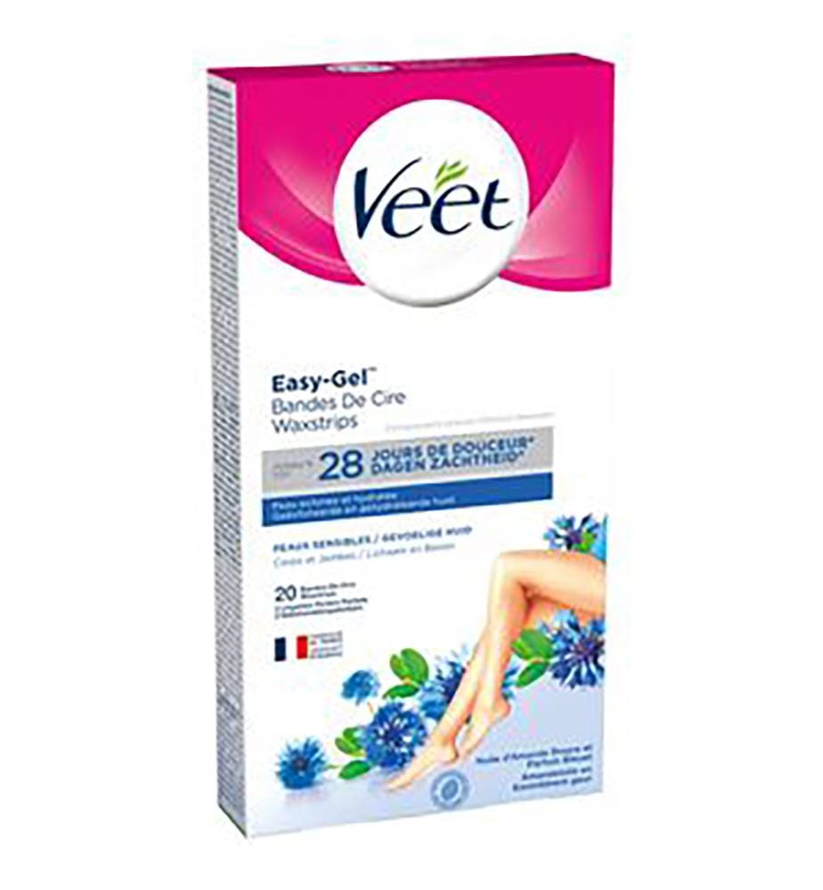 Lot de 6 de 20 Bandes de Cire Veet Peaux Sensibles