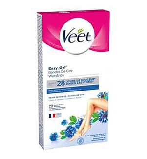 Lot de 6 de 20 Bandes de Cire Veet Peaux Sensibles