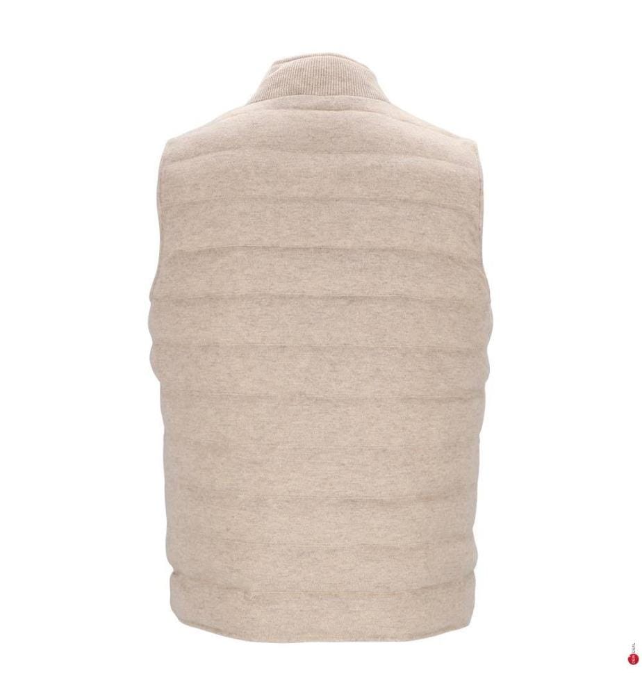 Gesteppte Weste – Beige meliert