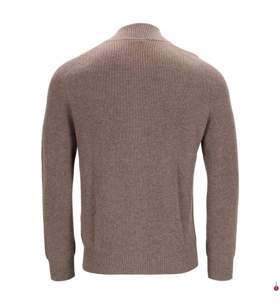 Strickjacke mit Reissverschluss – Braun