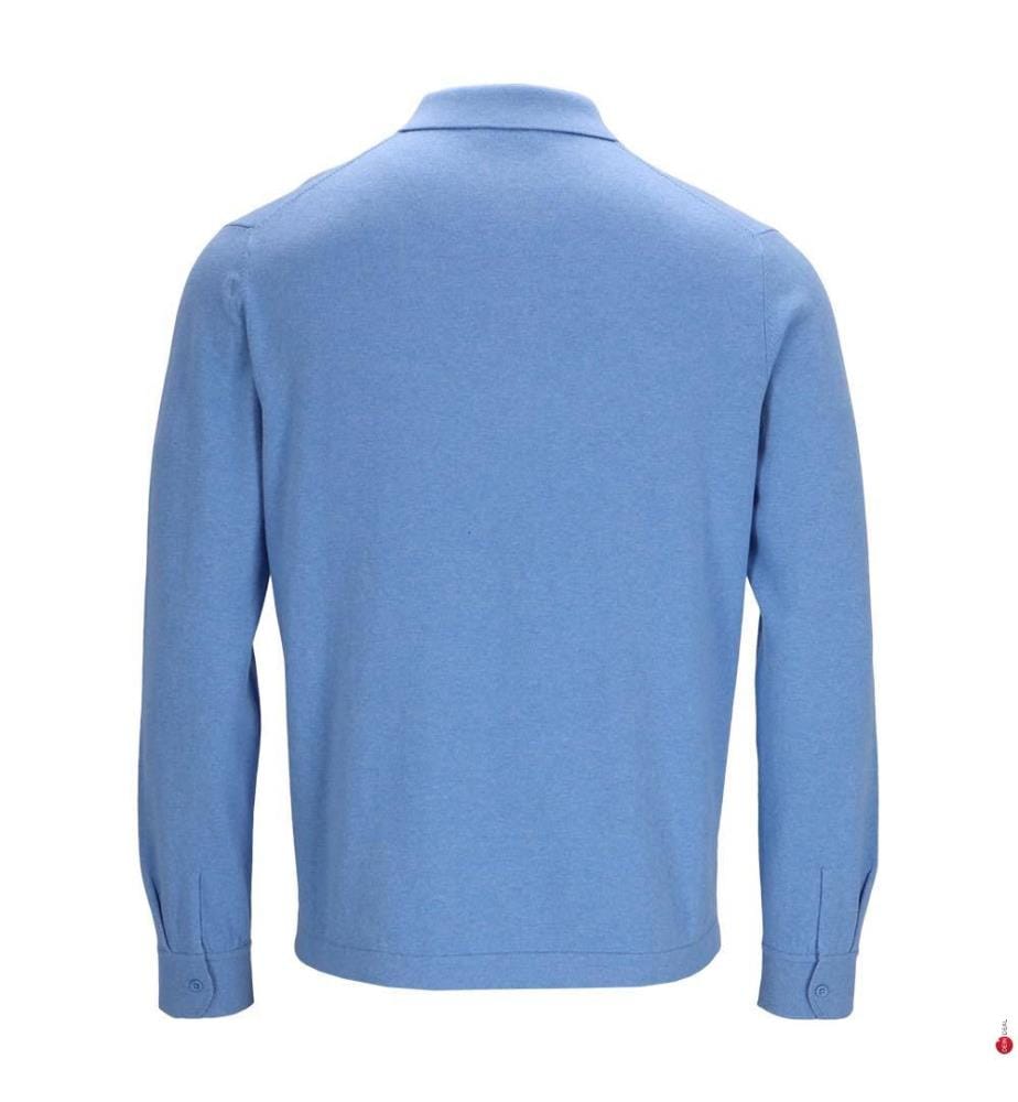 Langärmliges Polohemd – Hellblau