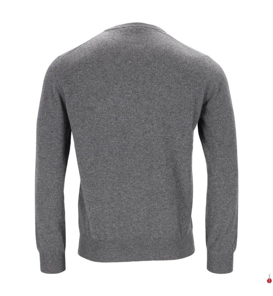 Grauer Pullover mit Rundhalsausschnitt