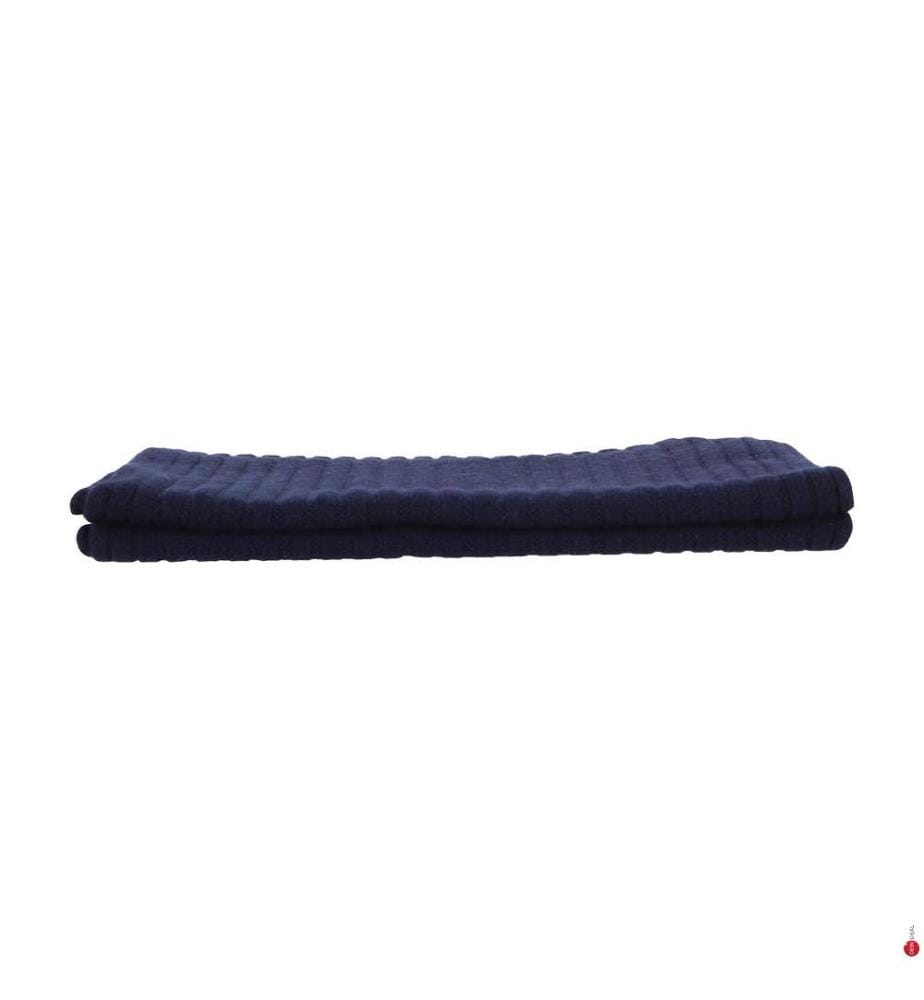 Schal aus englischem Rippenstrick – Marineblau
