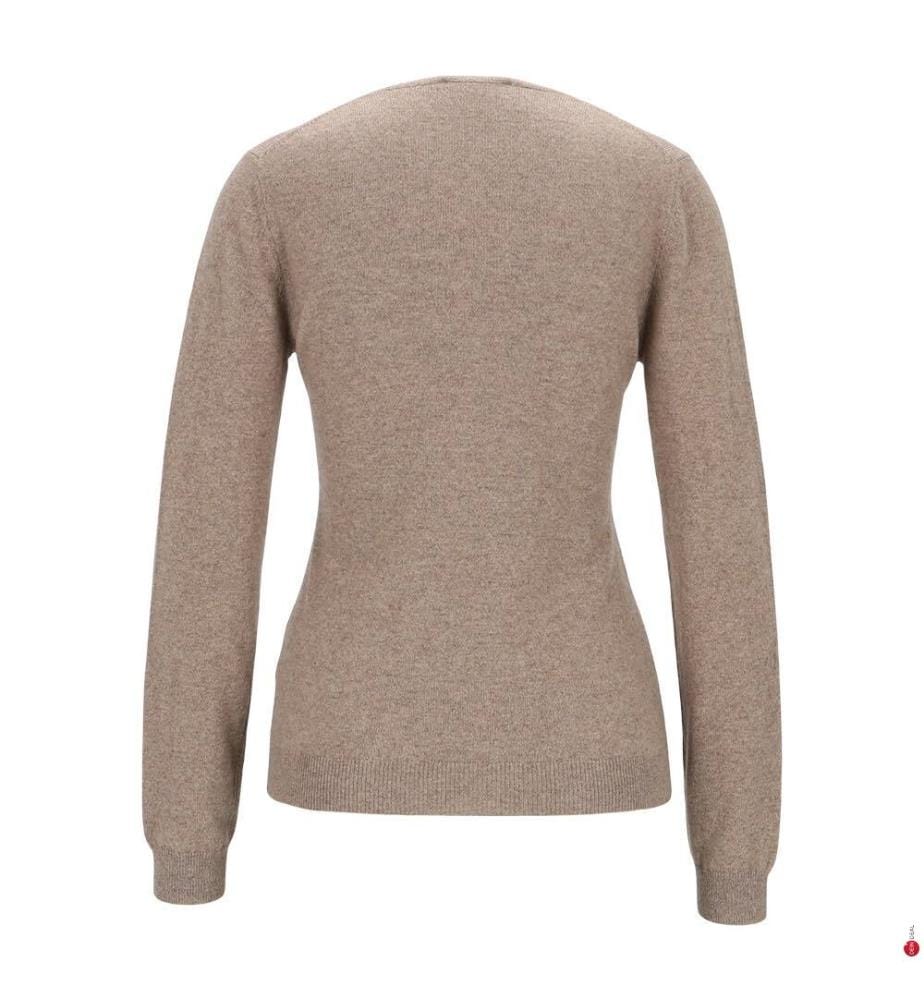 Pullover mit V-Ausschnitt – Beige