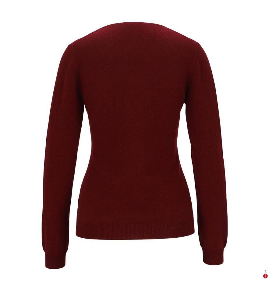 Pullover mit V-Ausschnitt – Bordeauxrot