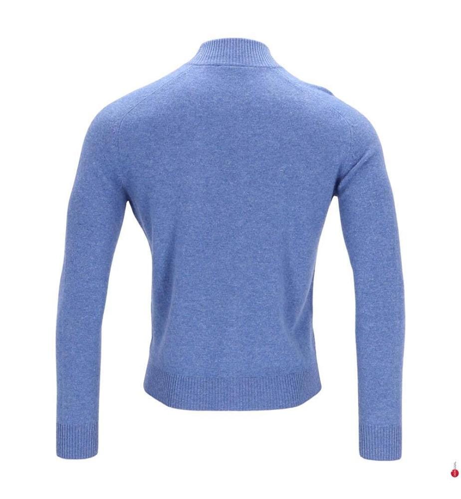 Langärmelige Strickjacke mit Reissverschluss – Blau