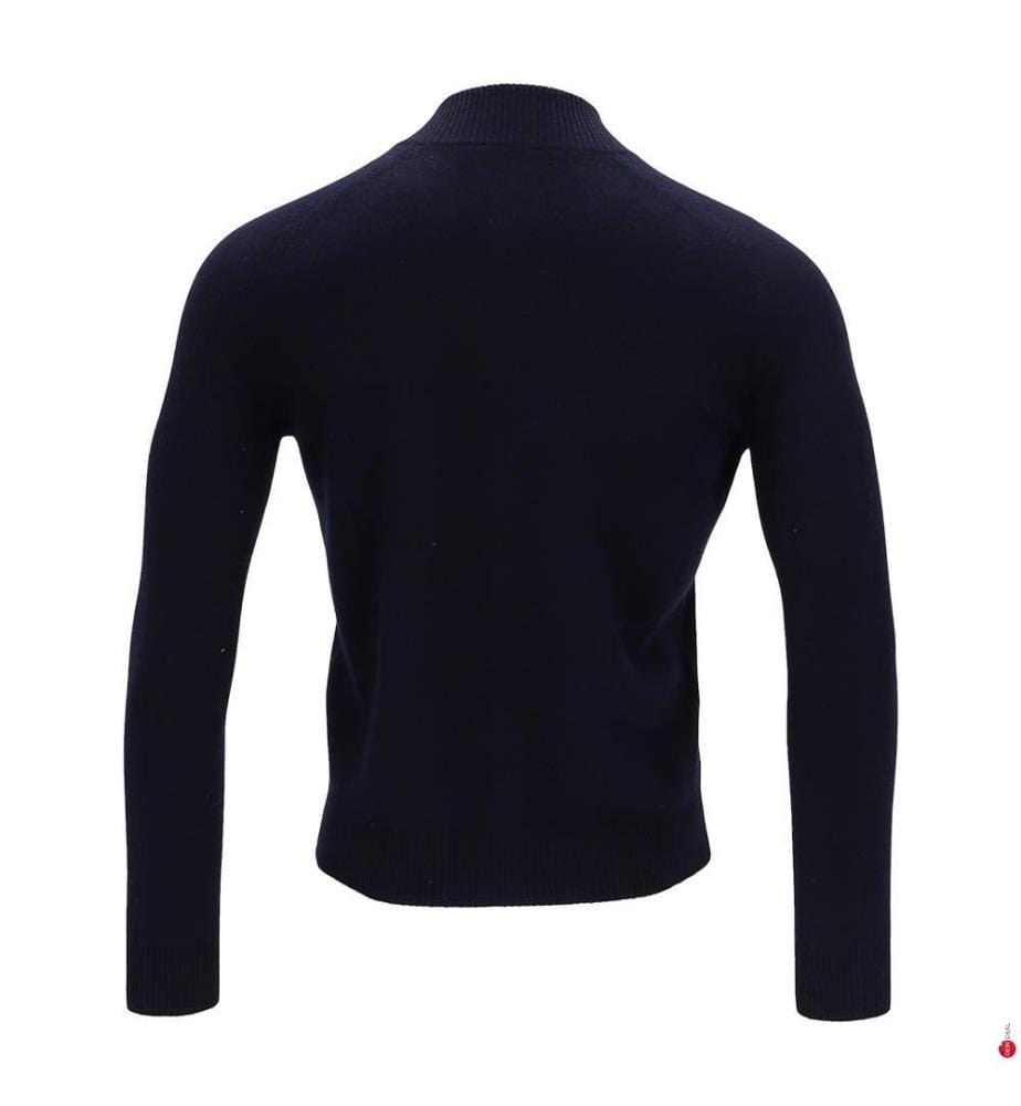 Langärmelige Strickjacke mit Reissverschluss – Marineblau