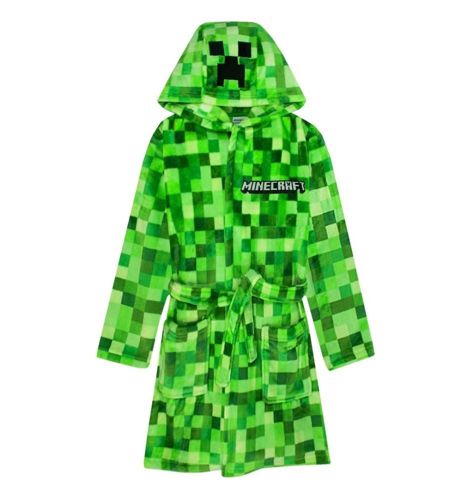 Minecraft Boys Creeper Pixel Dressing Gown