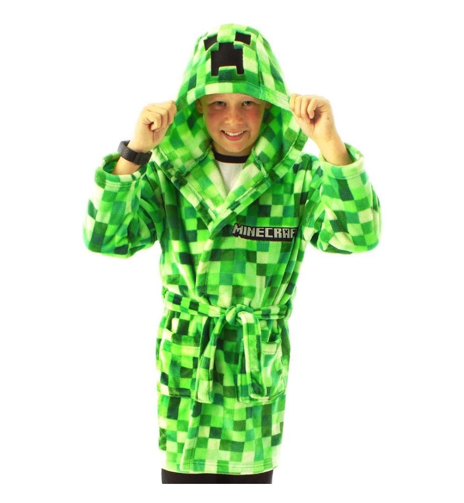 Minecraft Boys Creeper Pixel Dressing Gown