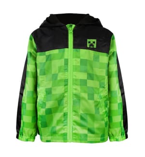 Minecraft Boys Creeper Hooded Waterproof Jacket