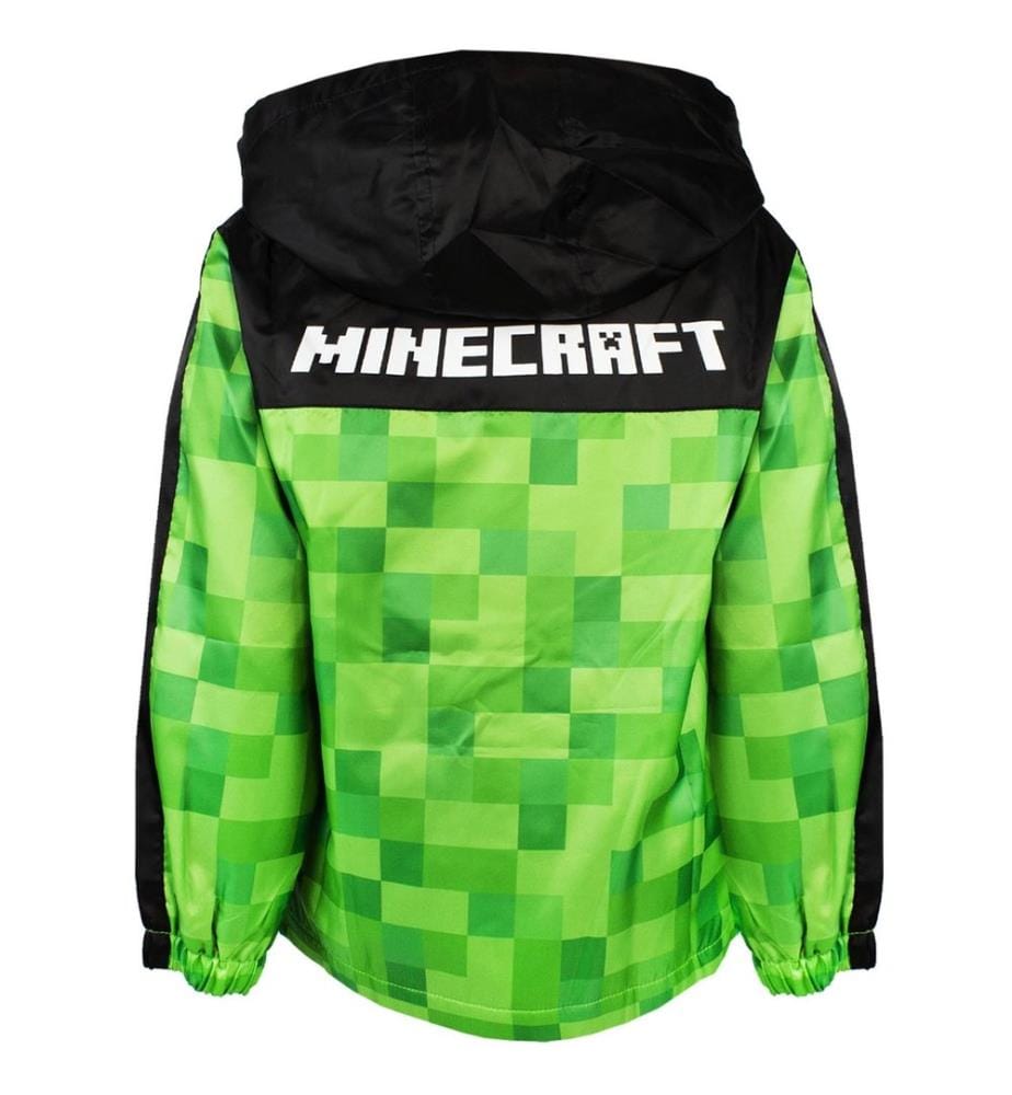 Minecraft Boys Creeper Hooded Waterproof Jacket