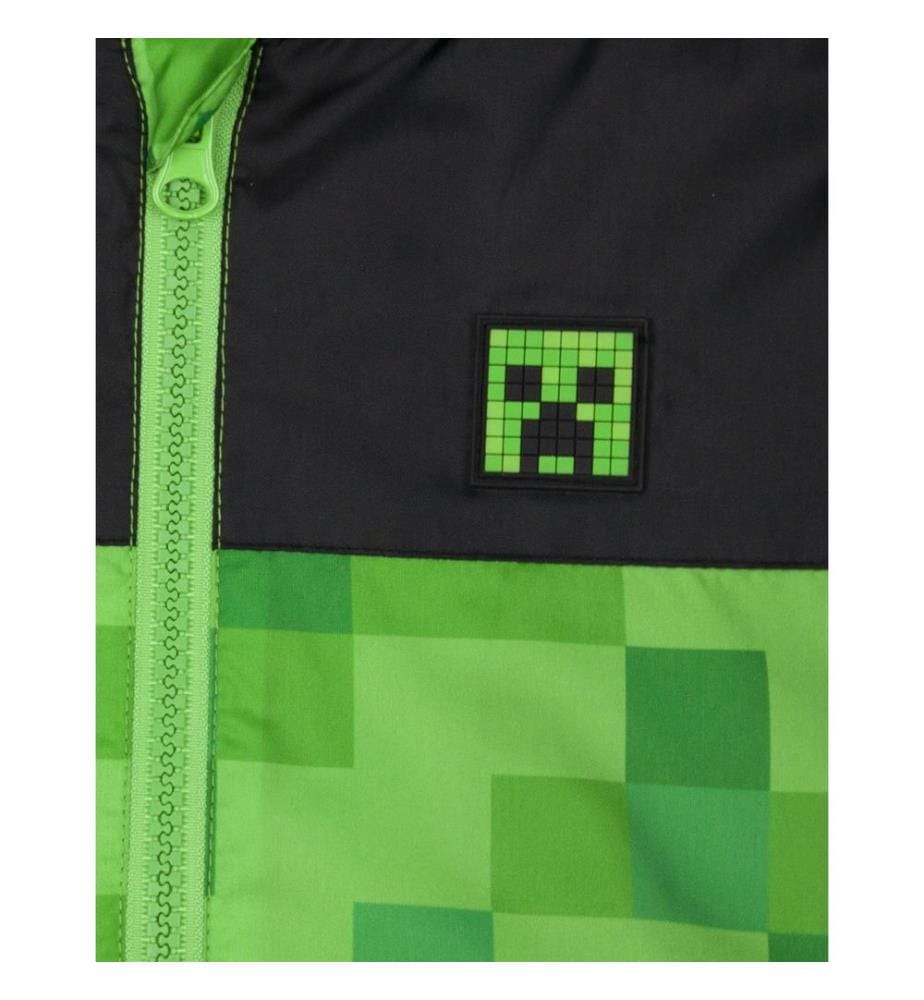 Minecraft Boys Creeper Hooded Waterproof Jacket