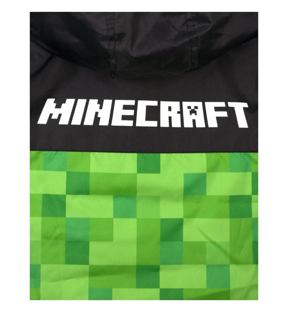 Minecraft Boys Creeper Hooded Waterproof Jacket