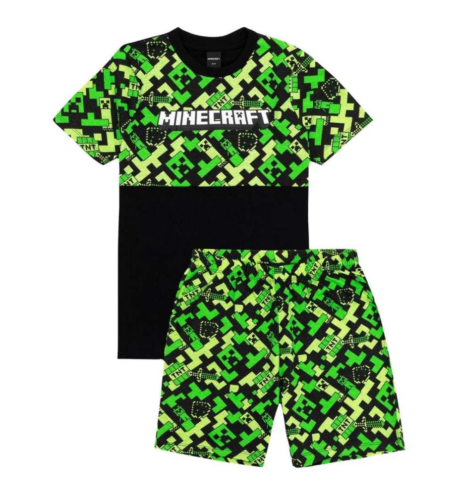 Minecraft Childrens/Kids Creeper Short Pyjama Set