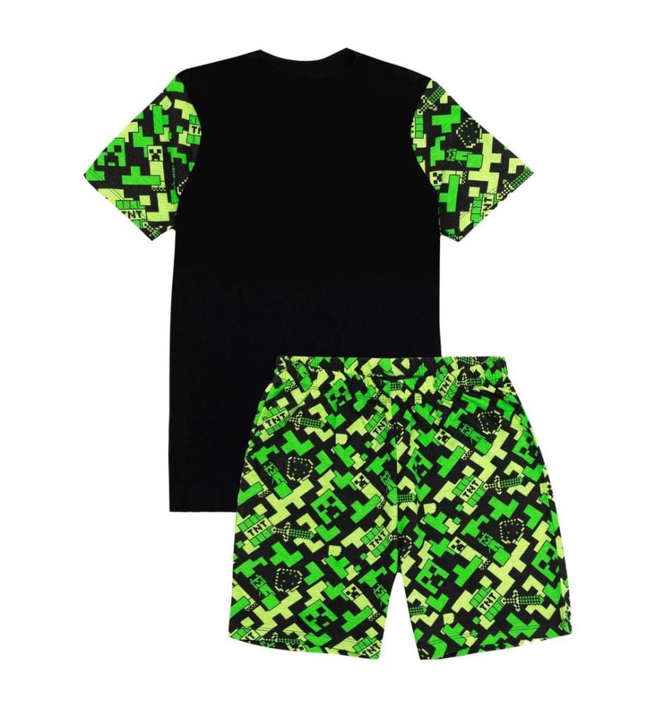 Minecraft Childrens/Kids Creeper Short Pyjama Set