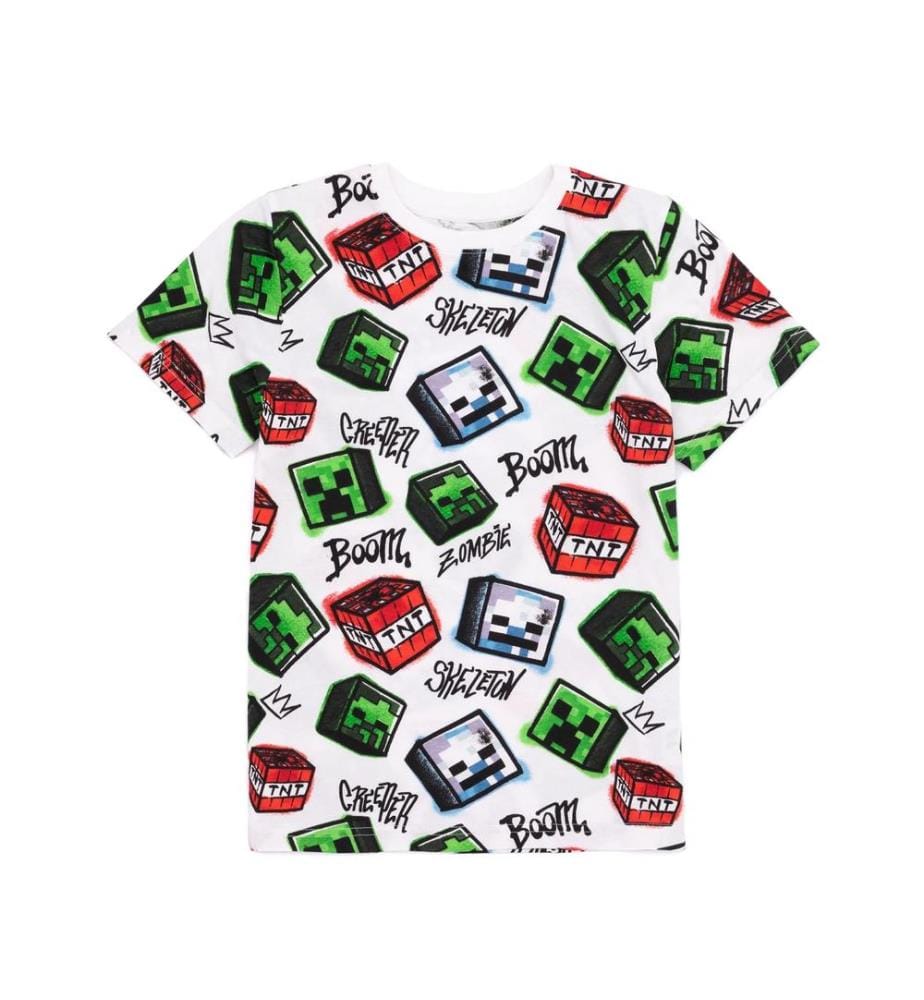 Minecraft Childrens/Kids Creeper T-Shirt (Pack of 2)